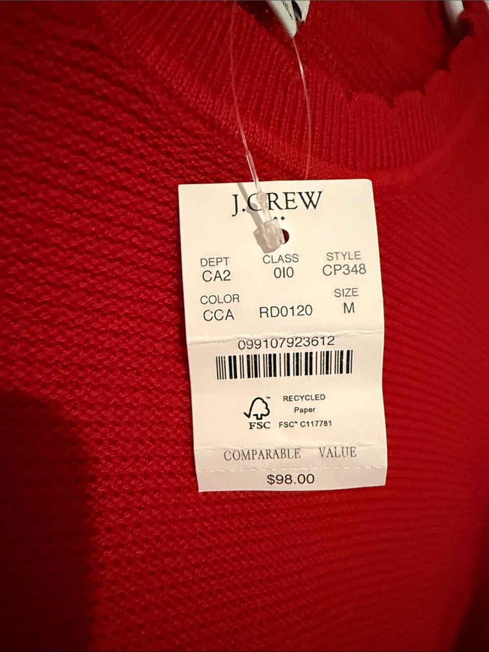 J. Crew Red Crewneck Sweater - Picture 3 of 7
